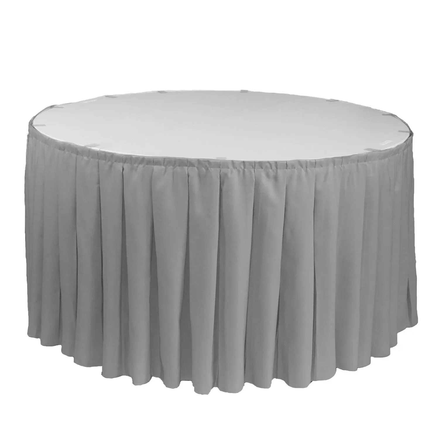 17 ft x 29 inch Polyester Pleated Table Skirt Gray