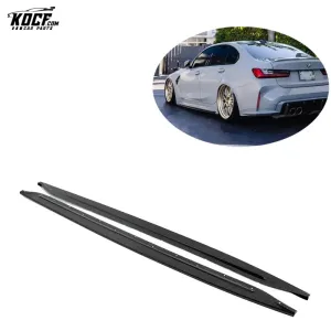 2020  G80 M3 G82 M4 Flat Shape Carbon Fiber Side Skirts Extension Rocker Panel For BMW G80 M3 G82 M4
