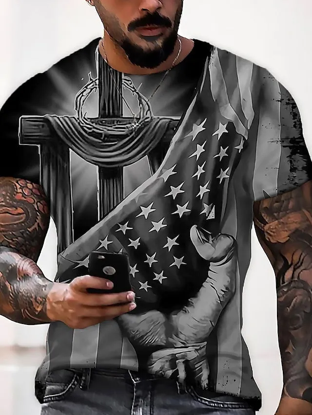 3D National Flag Street Casual Short Sleeve Sportswear Casual Shirts