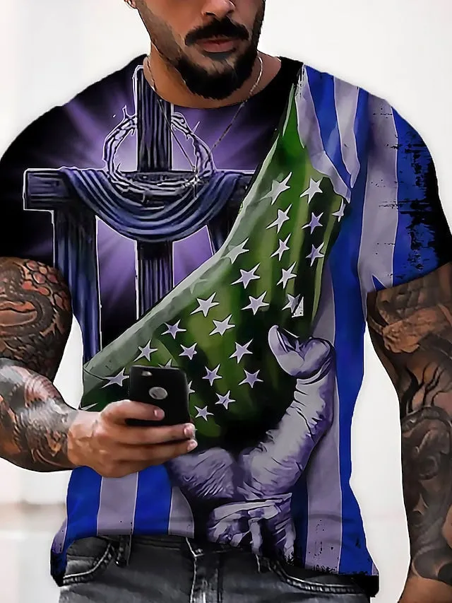 3D National Flag Street Casual Short Sleeve Sportswear Casual Shirts