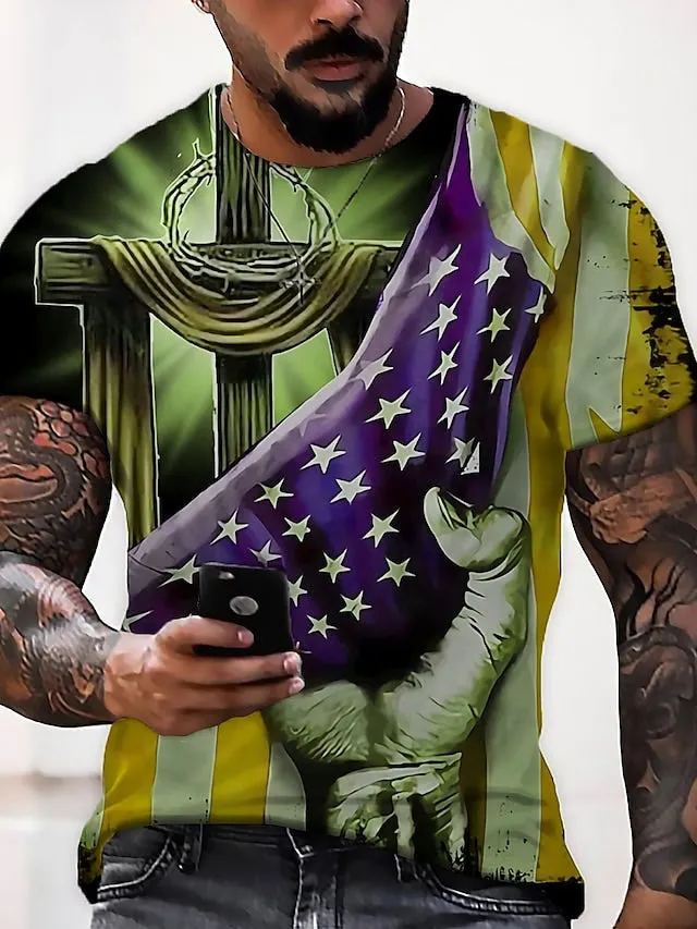3D National Flag Street Casual Short Sleeve Sportswear Casual Shirts