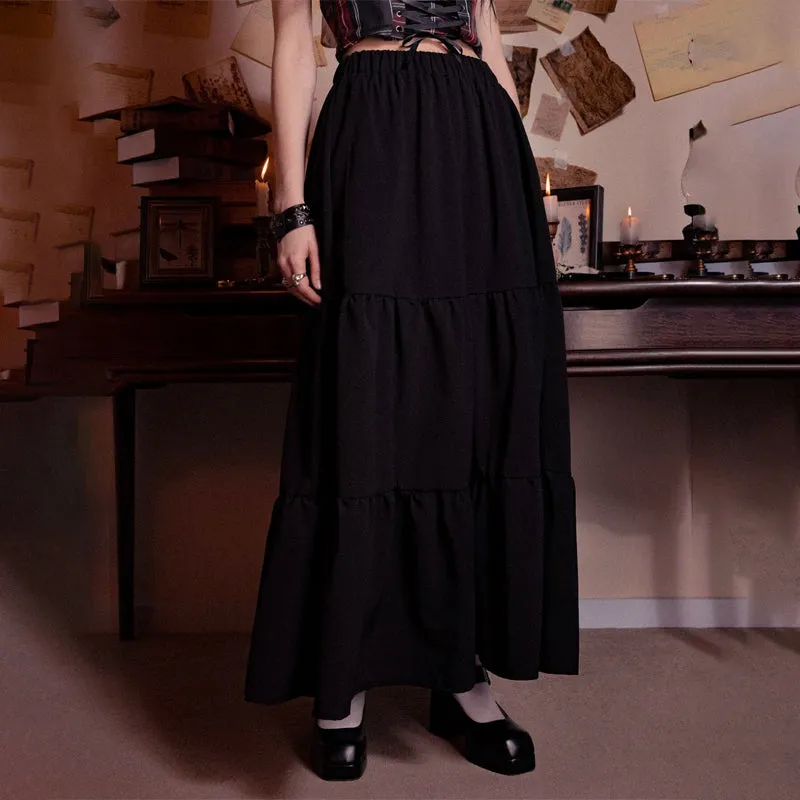 Academia Solid Layered Skirt