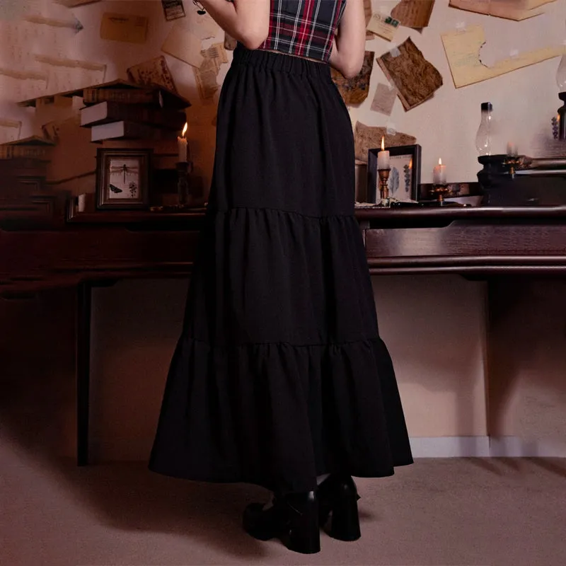 Academia Solid Layered Skirt