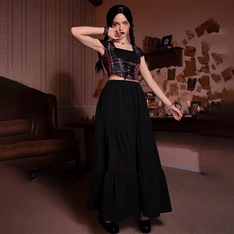 Academia Solid Layered Skirt