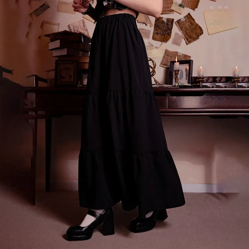 Academia Solid Layered Skirt