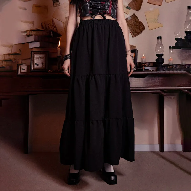 Academia Solid Layered Skirt