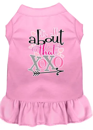 Adorable Light Pink XOXO Screen Print Dress for Small Dogs - Extra Small Size