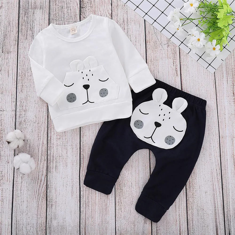 Baby Unisex Cartoon Cute Top & Pants Cheap Baby Boutique Clothes