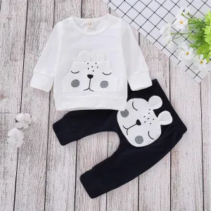 Baby Unisex Cartoon Cute Top & Pants Cheap Baby Boutique Clothes