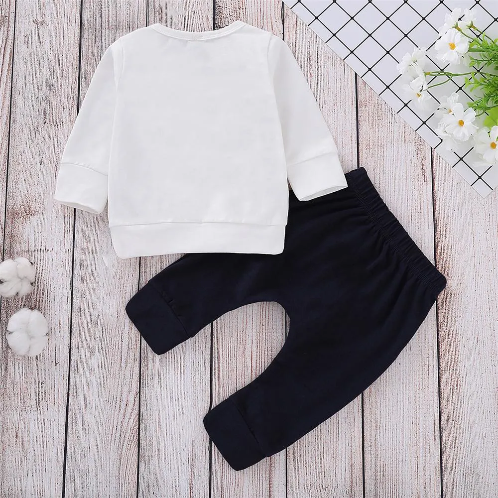 Baby Unisex Cartoon Cute Top & Pants Cheap Baby Boutique Clothes