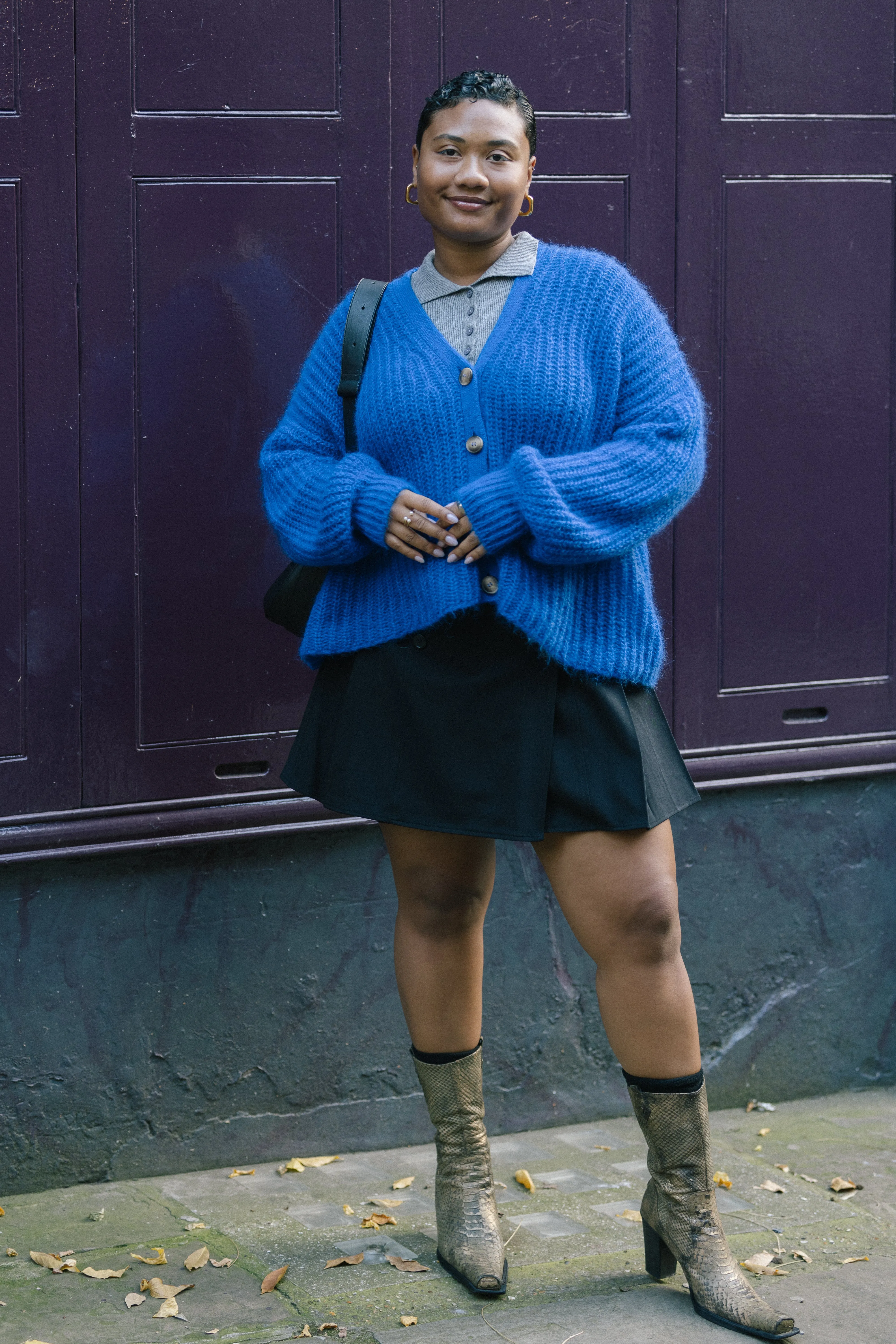 Black Tailored Pleat Mini Skirt by Albaray