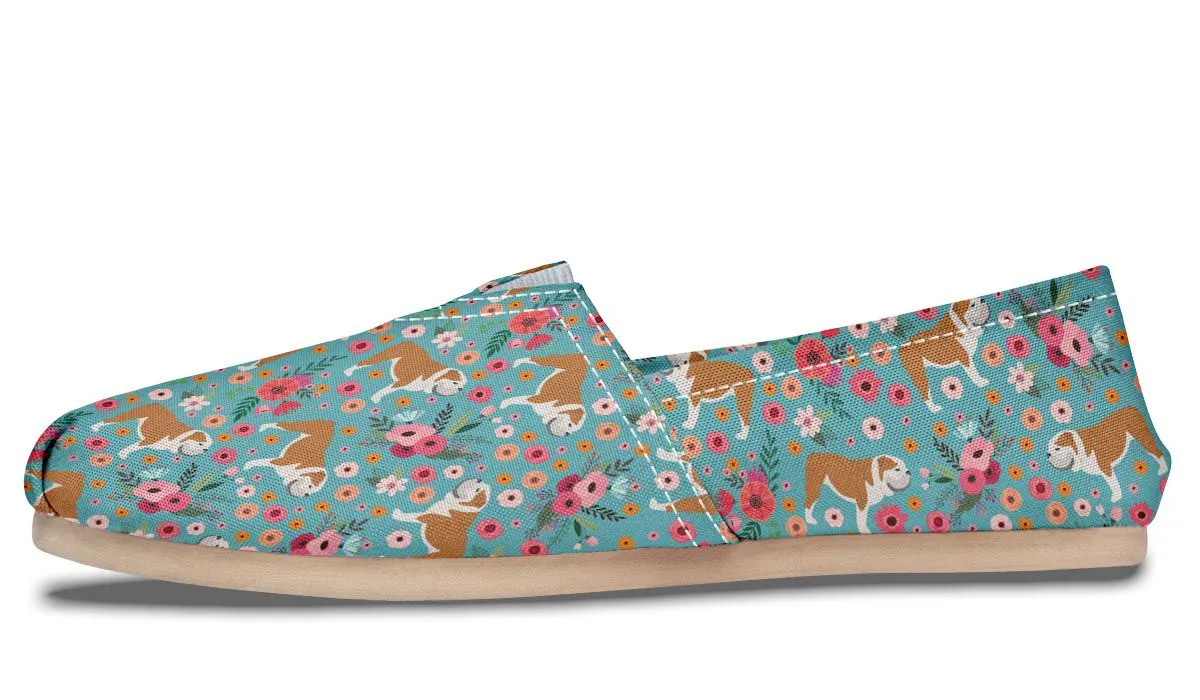 Bulldog Flower Casual Shoes