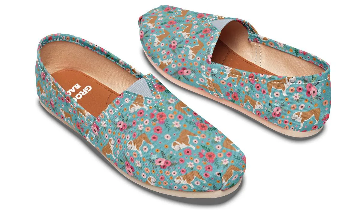 Bulldog Flower Casual Shoes