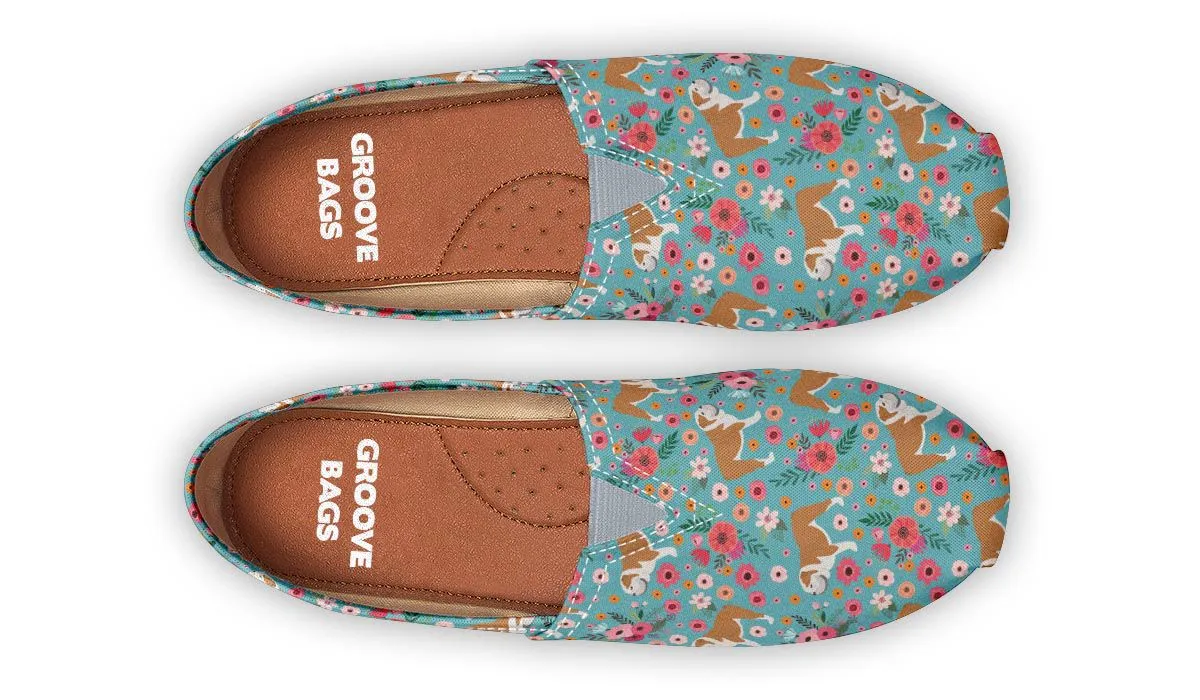Bulldog Flower Casual Shoes
