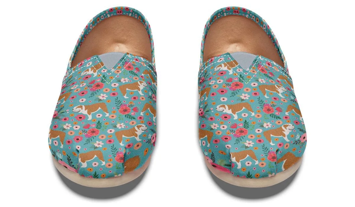 Bulldog Flower Casual Shoes