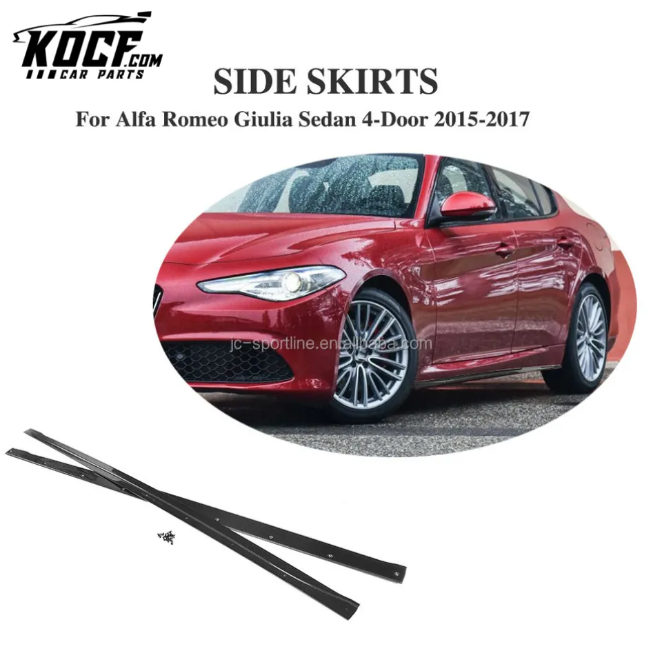 Carbon Fiber Car Side Skirts Extension for Alfa Romeo Giulia Sedan 4-Door 2017