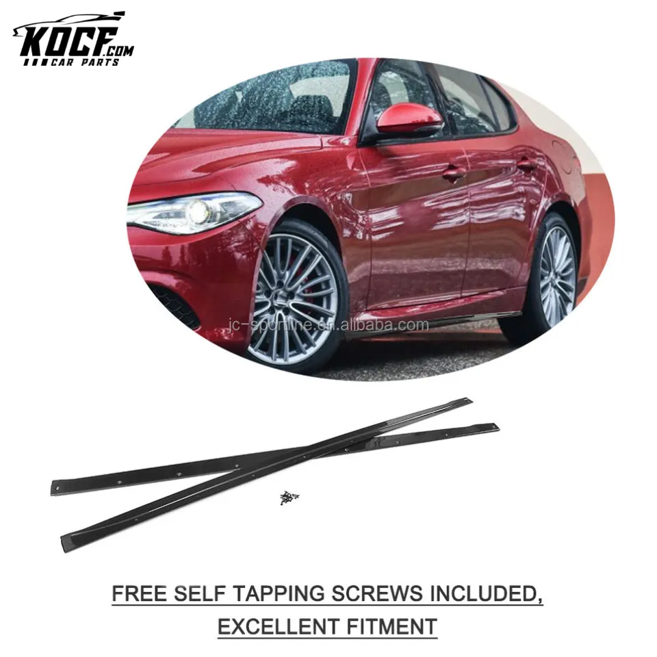 Carbon Fiber Car Side Skirts Extension for Alfa Romeo Giulia Sedan 4-Door 2017
