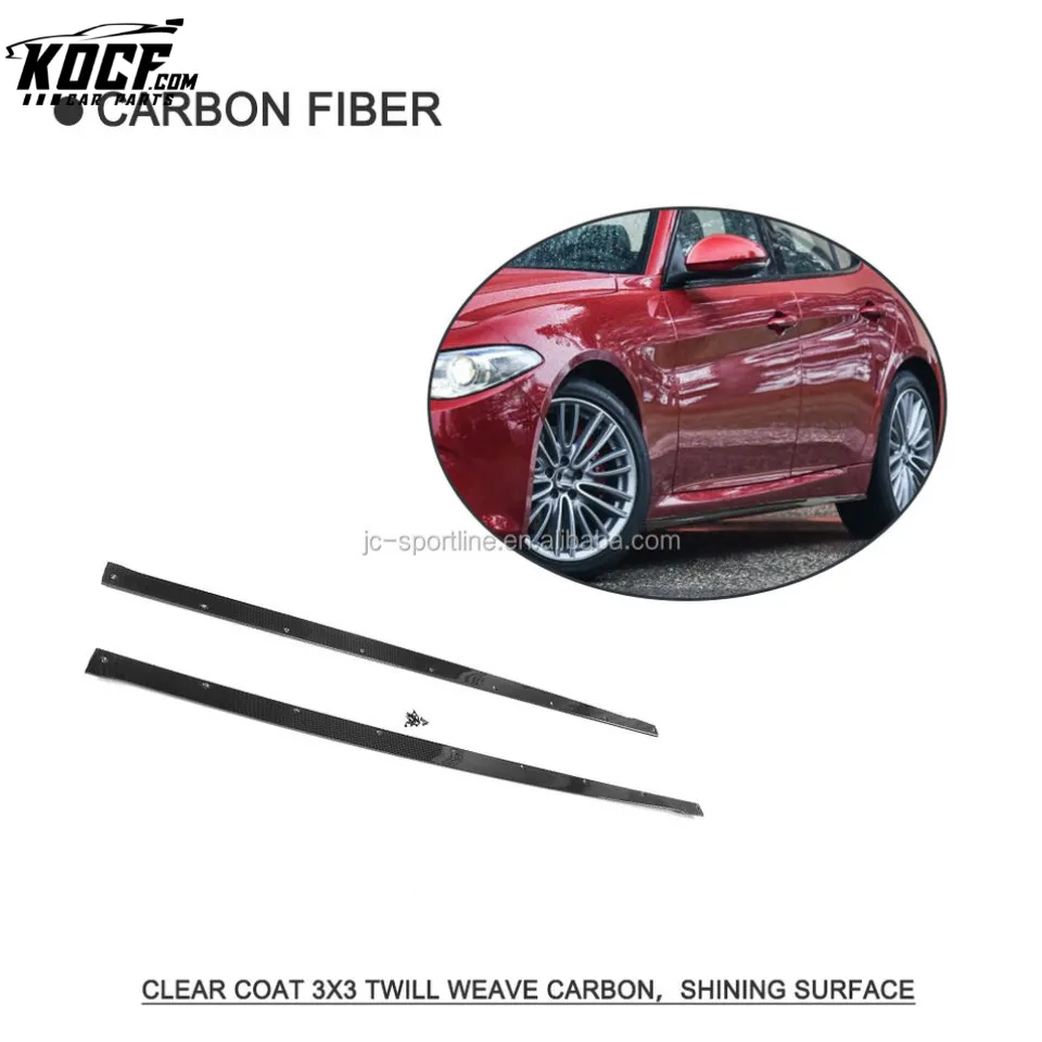 Carbon Fiber Car Side Skirts Extension for Alfa Romeo Giulia Sedan 4-Door 2017