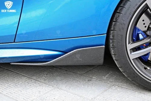 Carbon Fiber Side Skirts Car Bumper for BMW M2 F87 2014-2019 M Performance Style Extension Splitters