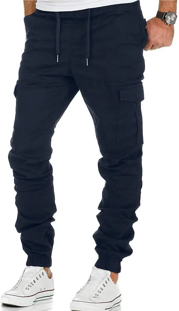 Cargo Pants for Men Wild Hiking Tactical Pants Workout Joggers Tapered Leg Sweatpants for Men with Pockets Work Trousers