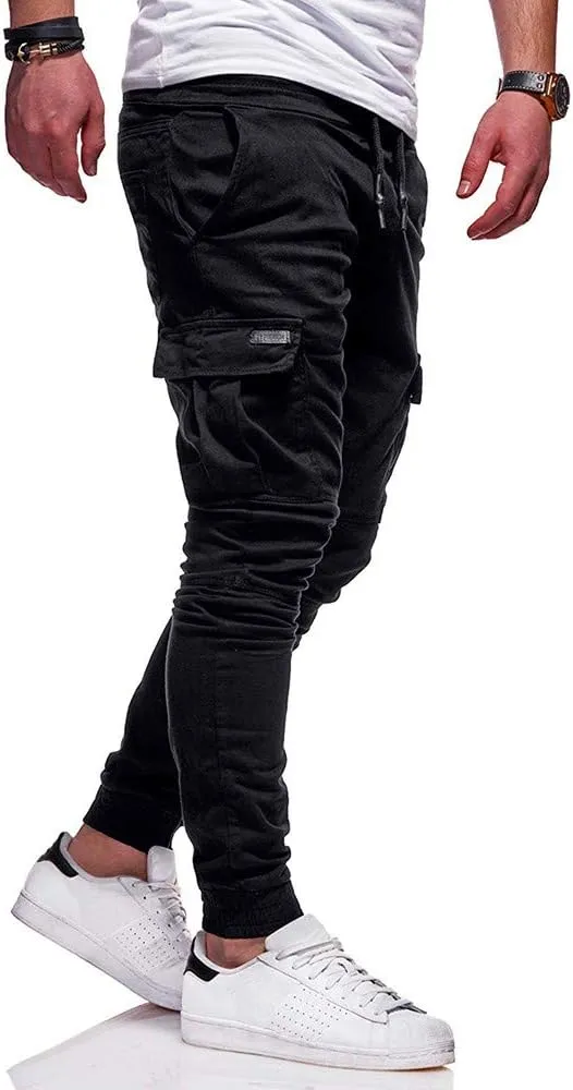 Cargo Sweatpants for Men Big and Tall Athletic Pants for Men Mens Autumn and Winter High Street Fashion Leisure Loose