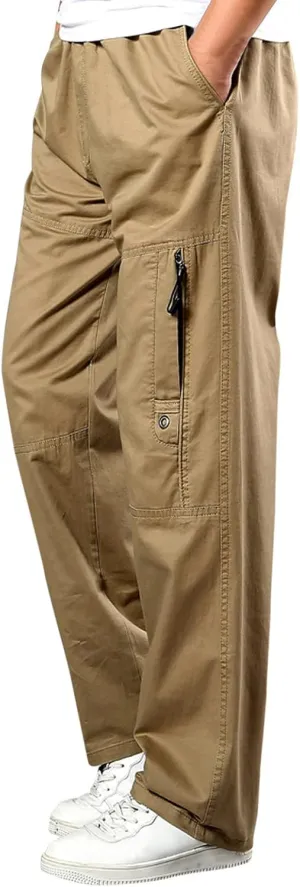 Cargo Trousers for Men Casual Long Trousers Light Jogger Pants Men's Club Sweatpants Stretch Elastic Running Athletic