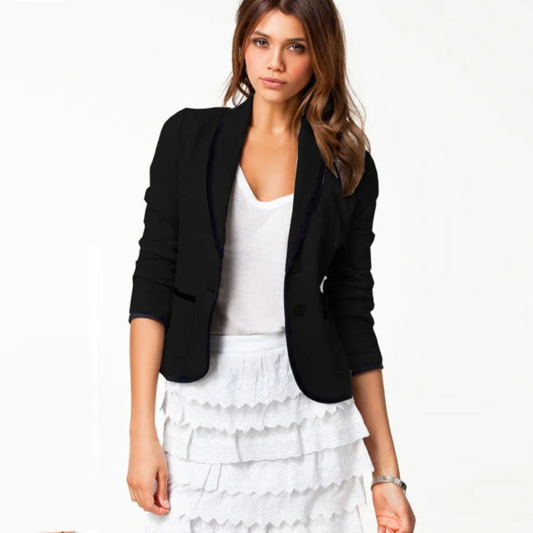 Casual Blazer Thin Women Drape Student Elegant Slim Look All-Matching Short Outerwear