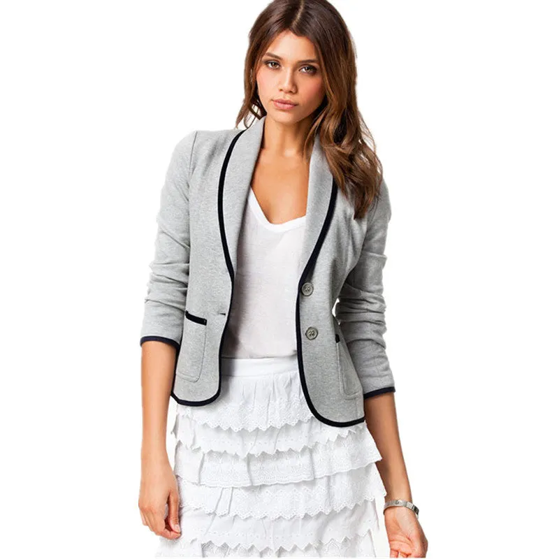 Casual Blazer Thin Women Drape Student Elegant Slim Look All-Matching Short Outerwear