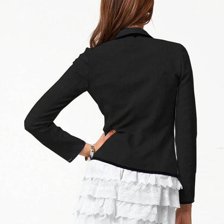 Casual Blazer Thin Women Drape Student Elegant Slim Look All-Matching Short Outerwear