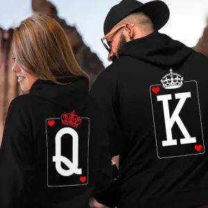 Casual King Queen Couples Hoodie [Individually Sold]