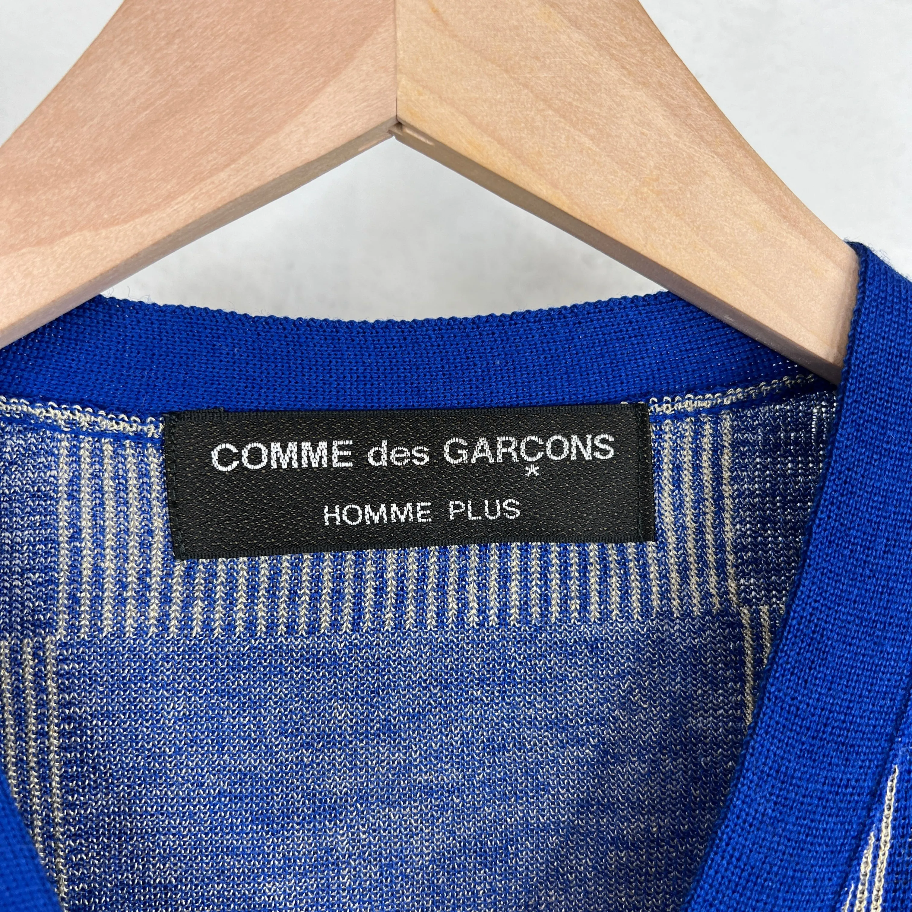 CDG Blue Knit Zip Up Cardigan