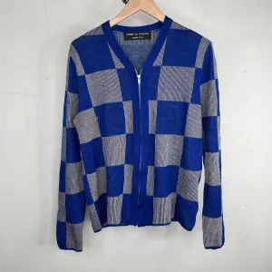 CDG Blue Knit Zip Up Cardigan