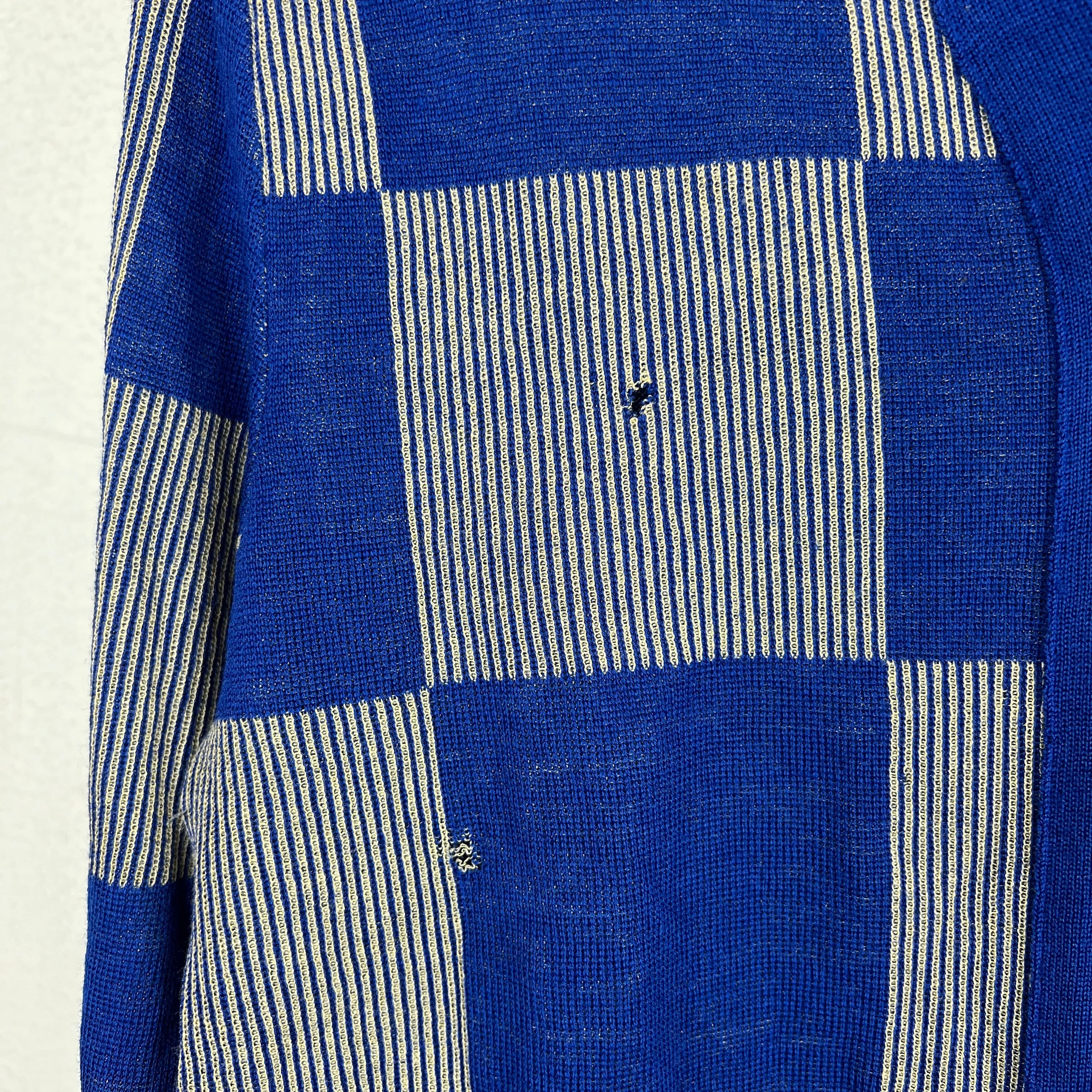 CDG Blue Knit Zip Up Cardigan