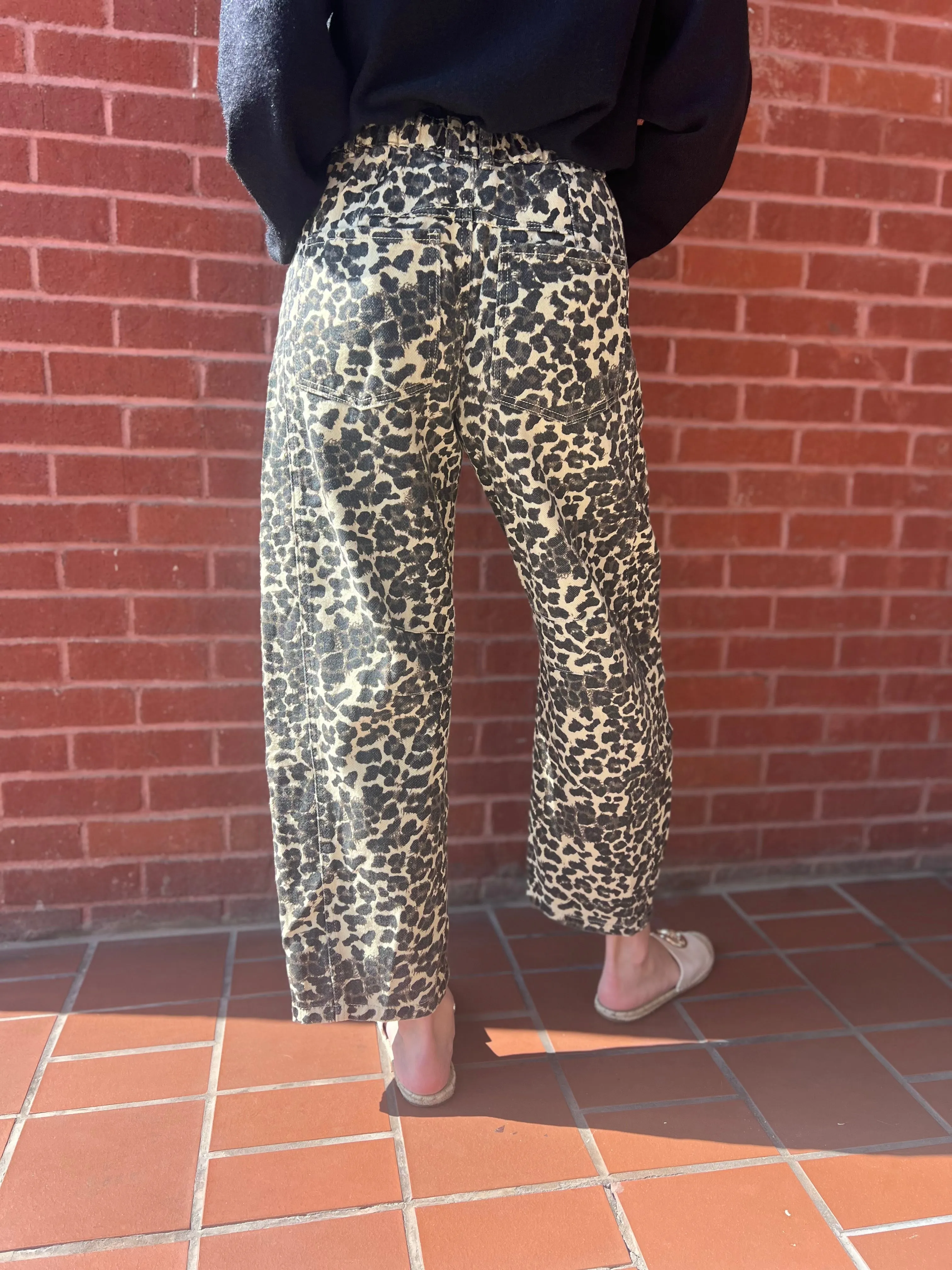 CHEETAH RACING BARREL LEG JEANS