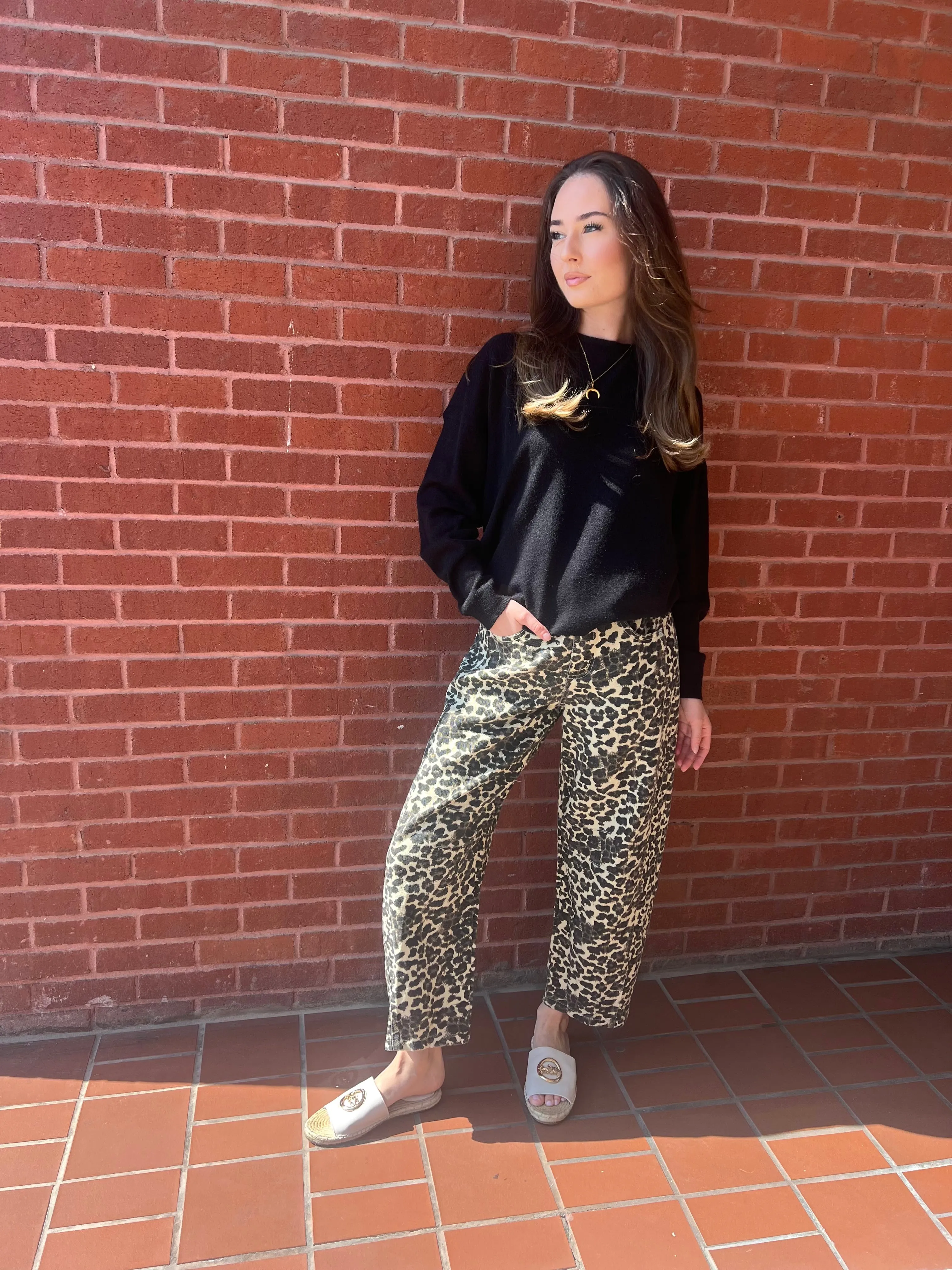 CHEETAH RACING BARREL LEG JEANS