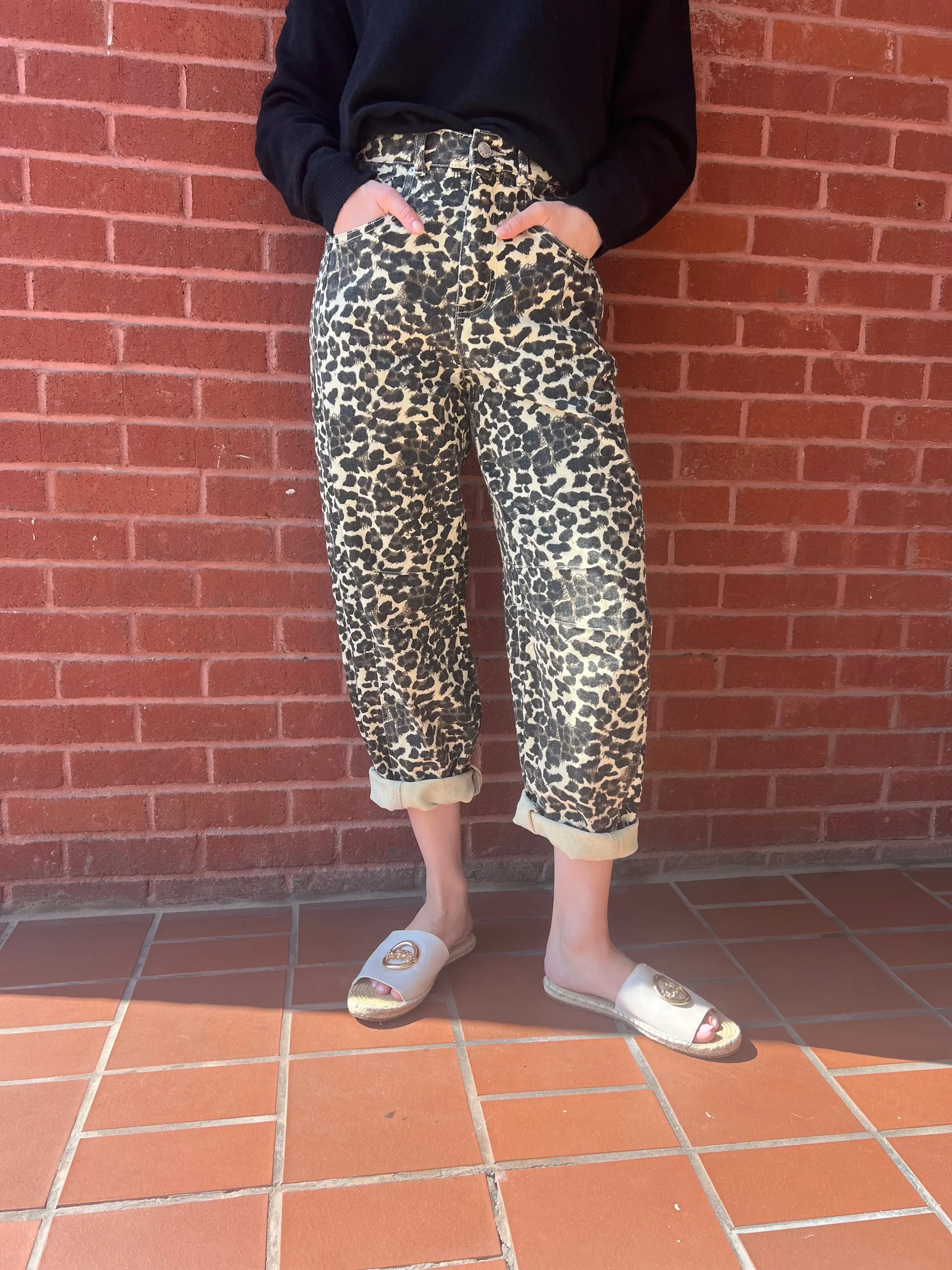 CHEETAH RACING BARREL LEG JEANS