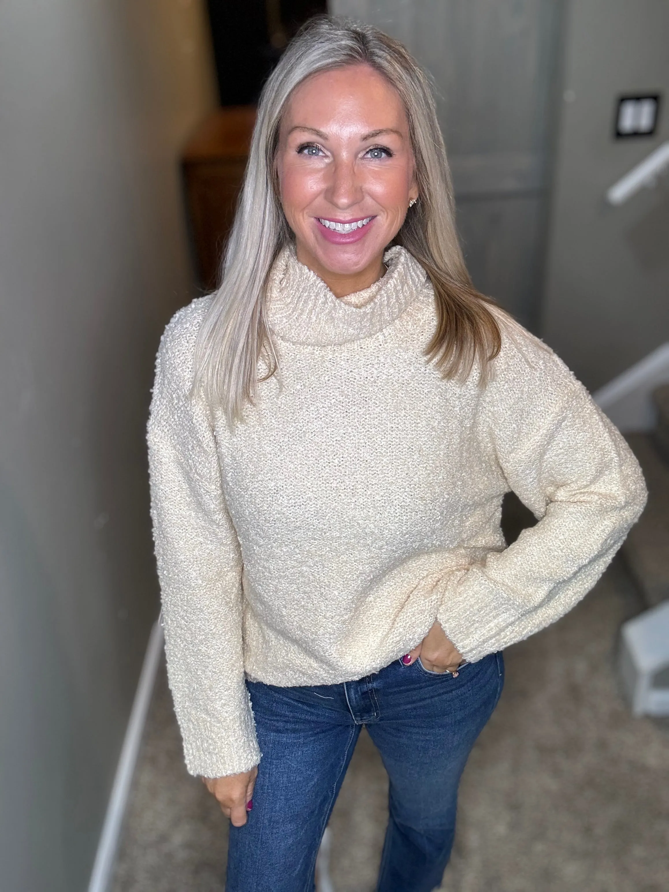 Cream Boucle Sweater