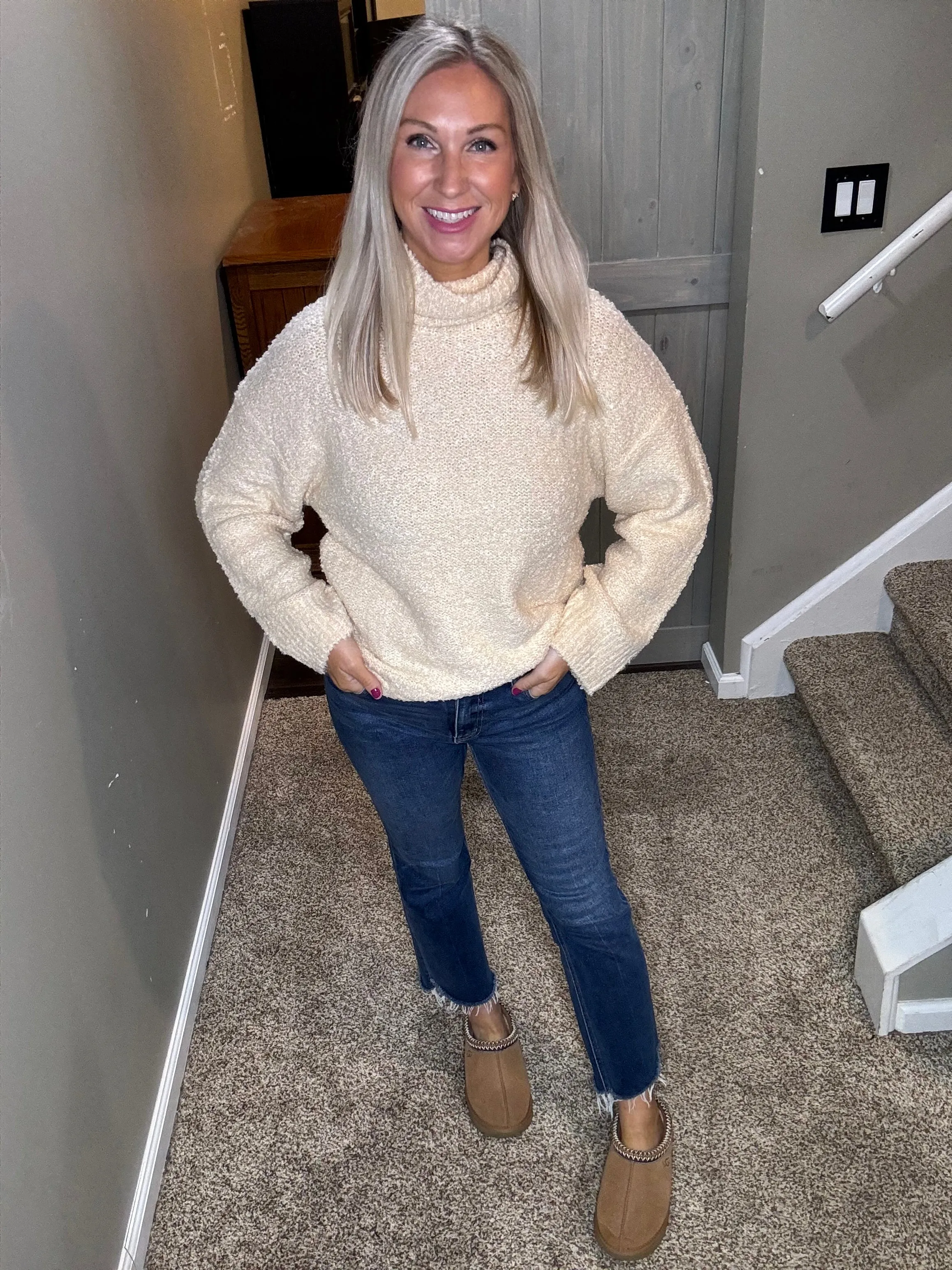 Cream Boucle Sweater