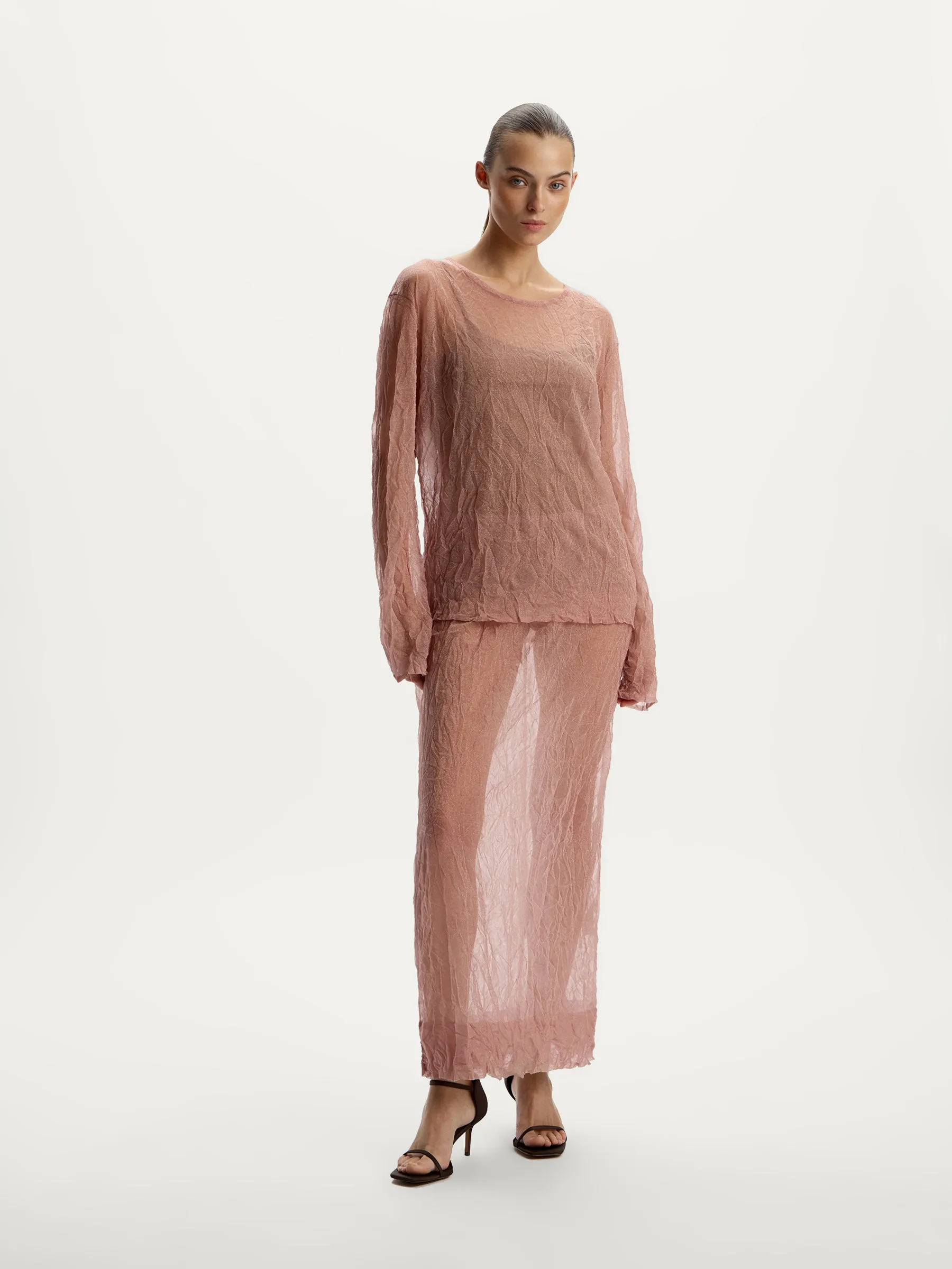 Crinkled-jersey skirt