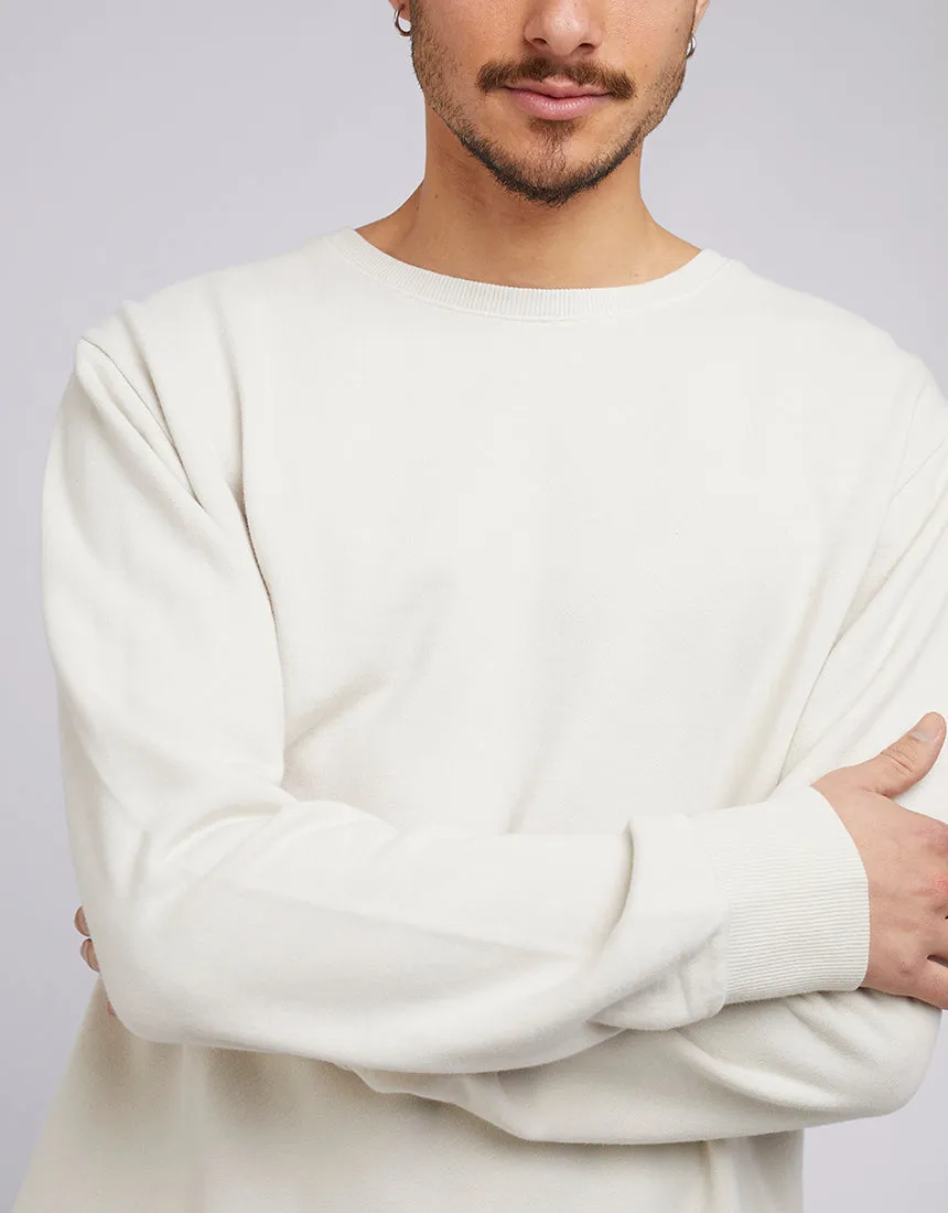 Curved Hem Crew Light Grey