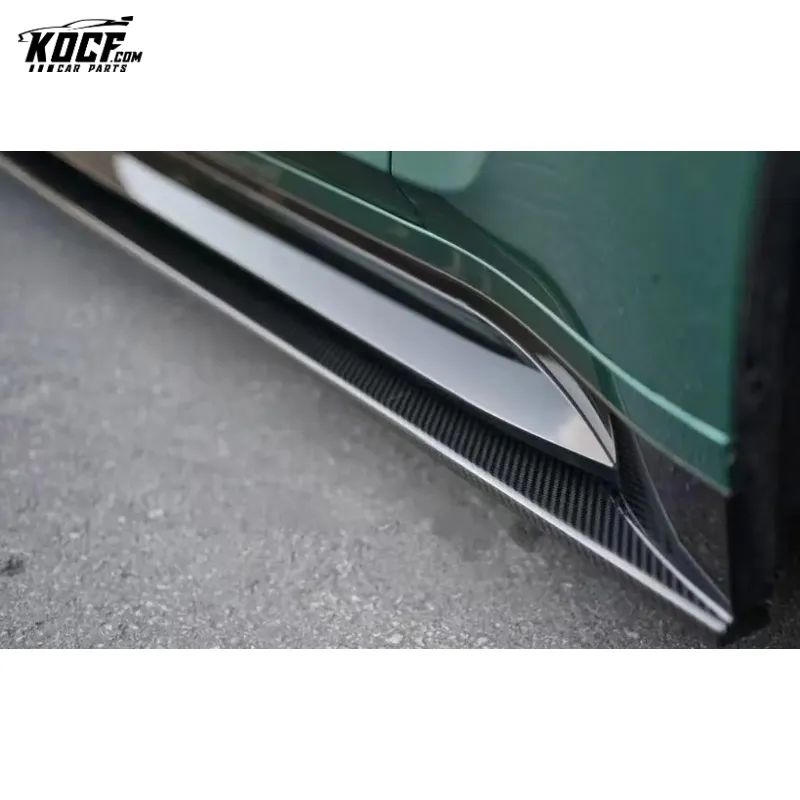 Custom G80 M3 New Style Flat Shape Carbon Fiber Side Skirts Extensions Rocker Panel For BMW G80 M3 G82 M4 2021  Factory