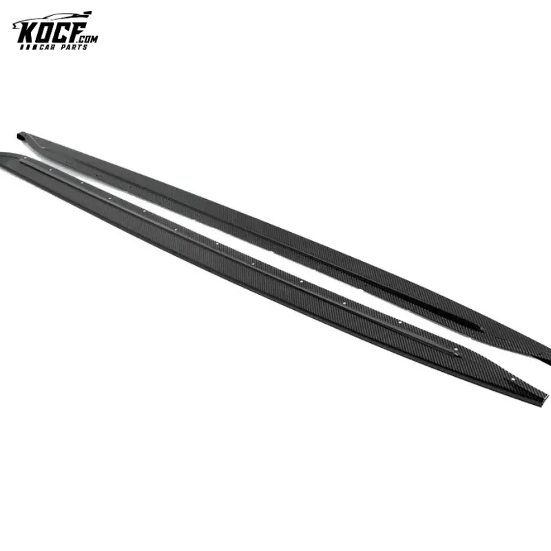 Custom G80 M3 New Style Flat Shape Carbon Fiber Side Skirts Extensions Rocker Panel For BMW G80 M3 G82 M4 2021  Factory