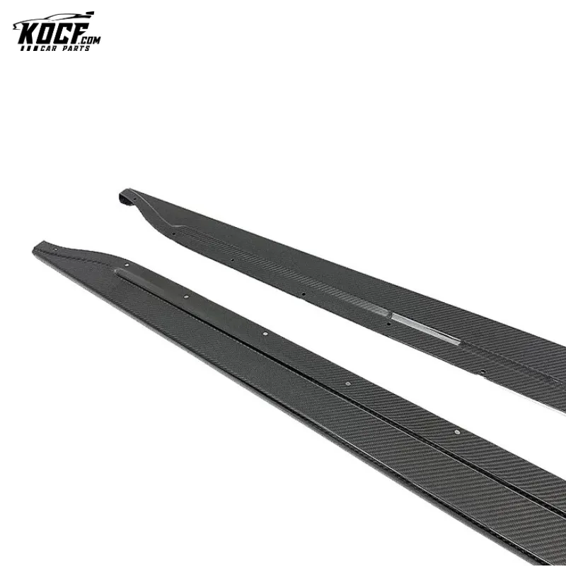Custom G80 M3 New Style Flat Shape Carbon Fiber Side Skirts Extensions Rocker Panel For BMW G80 M3 G82 M4 2021  Factory