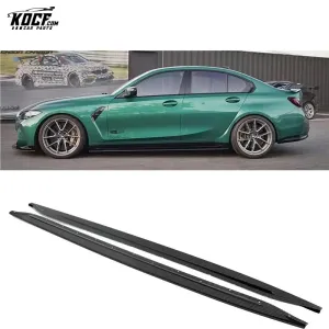 Custom G80 M3 New Style Flat Shape Carbon Fiber Side Skirts Extensions Rocker Panel For BMW G80 M3 G82 M4 2021  Factory