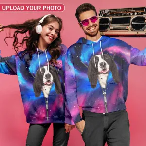 Custom Pet Face Hoodie Personalized Dog Face Unisex Loose Design Your Own Hoodie Custom Plus Size Top Outfits All Over Print Hooded Pullover
