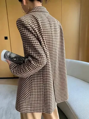 Damesblazer met riem - Elegant jasje met lange mouwen en reverskraag