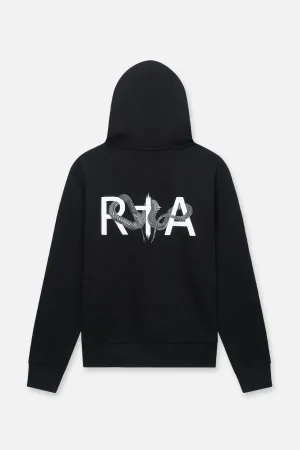 DION HOODIE | BLACK SNAKE LOGO CHARACTER