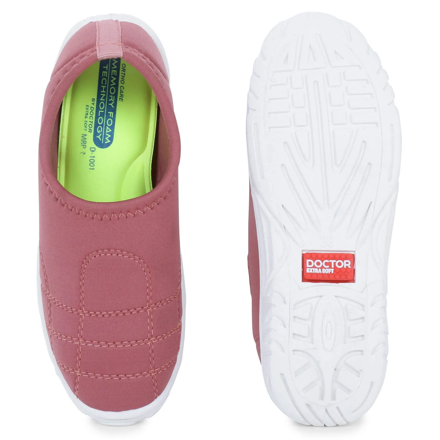 DOCTOR EXTRA SOFT D-1001 Memory Foam Women's Shoes for Walking Gym Training,Casual,  Sports,Slip-On, Lightweight Lace up Athletics Slipon Running Sneaker for Ladies and Girls