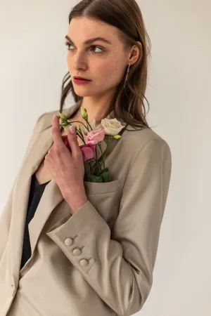 Enteliér Silk Blazer Champagne