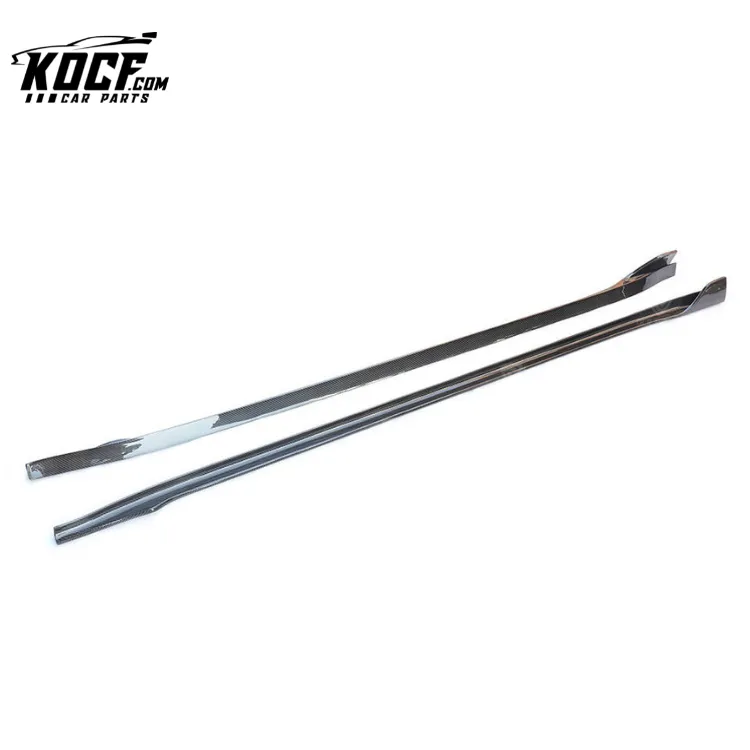 Exterior Carbon Fiber Side Skirts for Tesla Model 3 Sedan 4 Door Accessories Side Bumper Splitter V Style Glossy Black